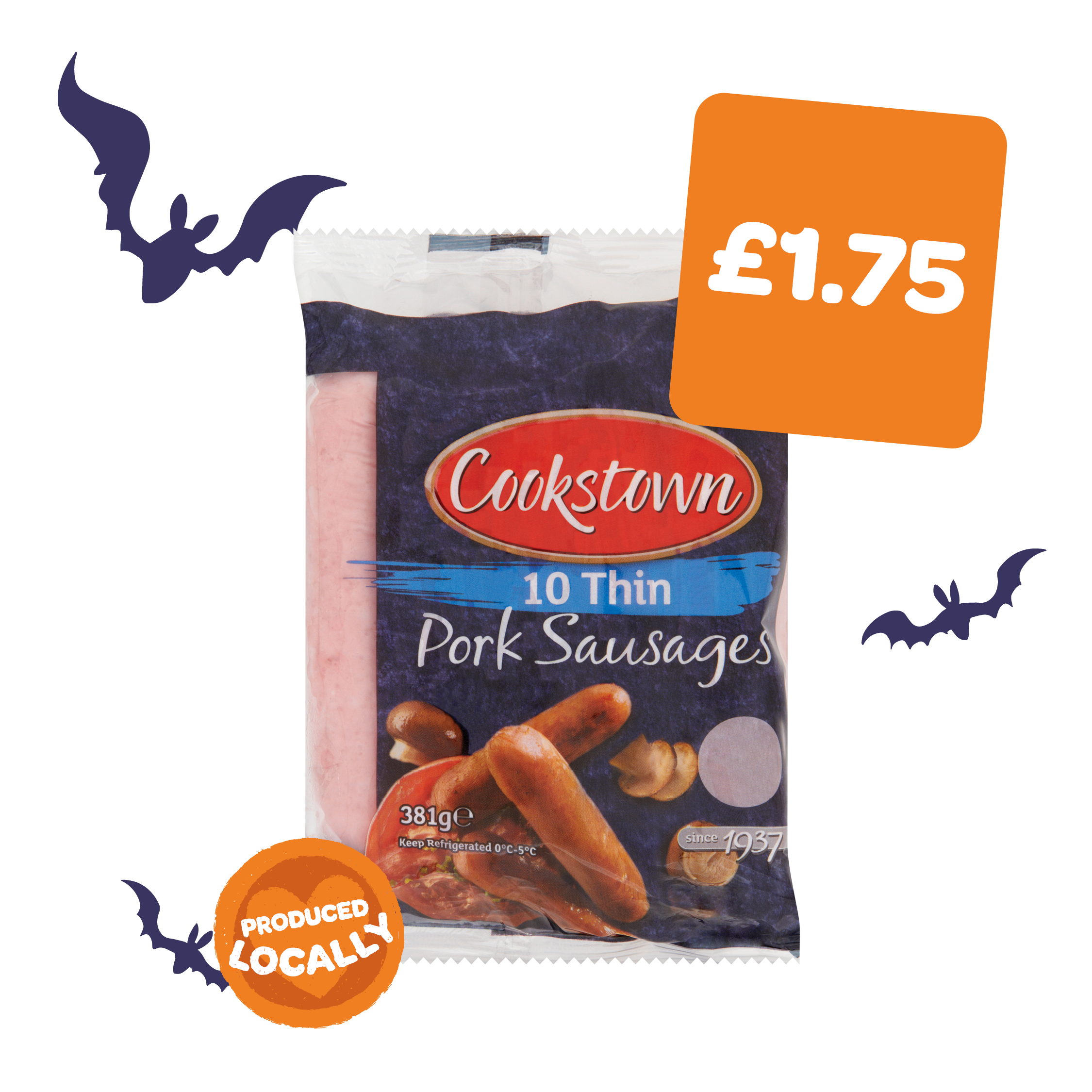 Cookstown Thin Pork Sausages 10 Pack