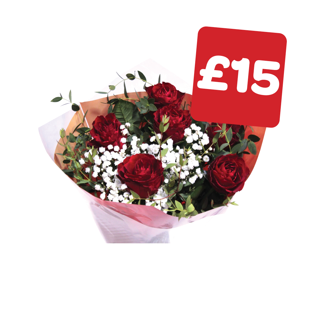 The Florist Half Dozen  Red Rose Bouquet
