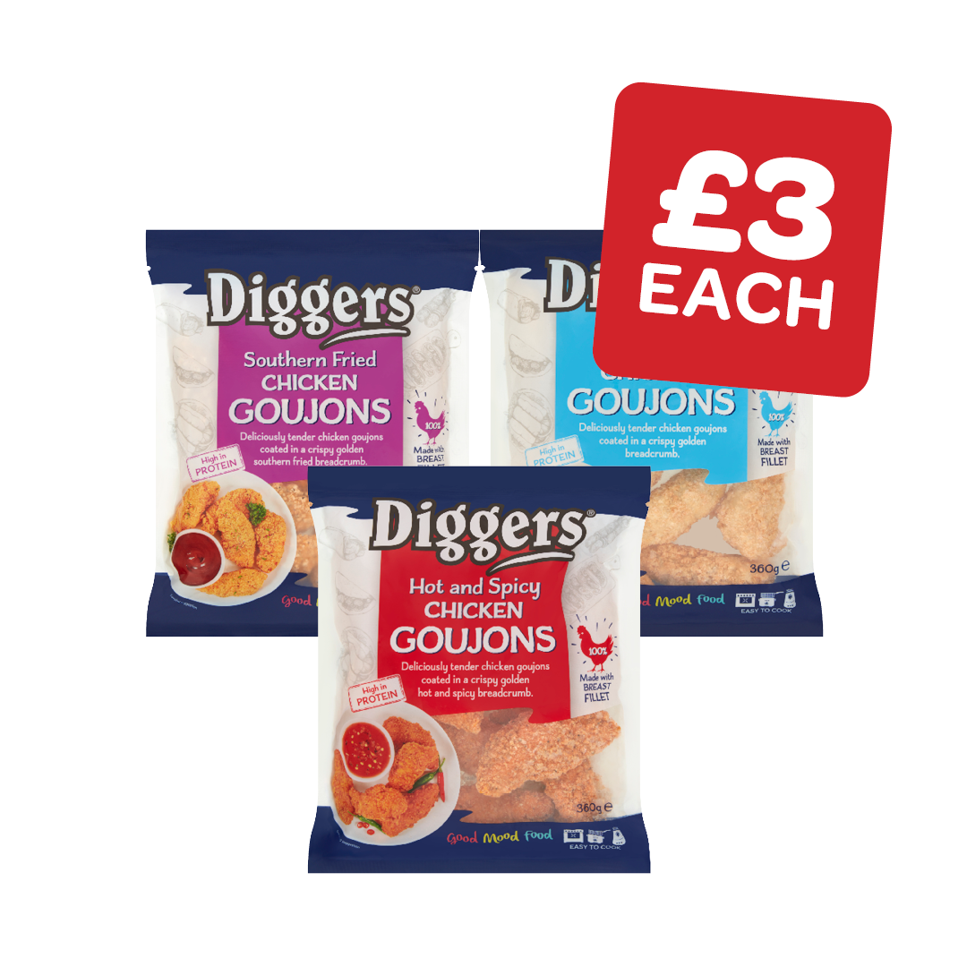 Diggers Plain / Hot & Spicy / Southern Fried Goujons