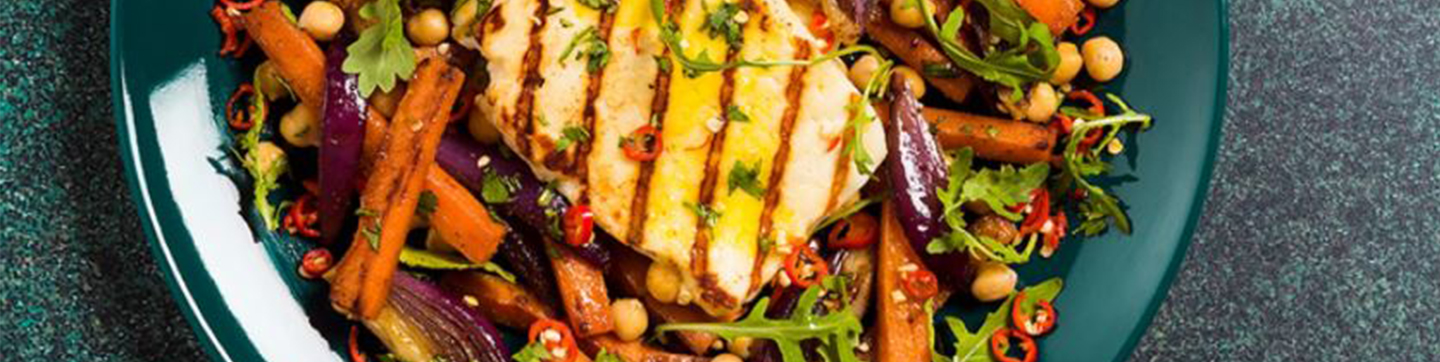 Warm Moroccan Carrot and Halloumi Salad