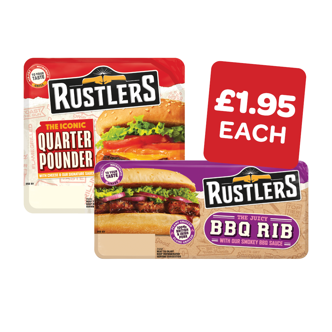 Rustlers Quarter Pound Burger /  Rustlers BBQ Rib