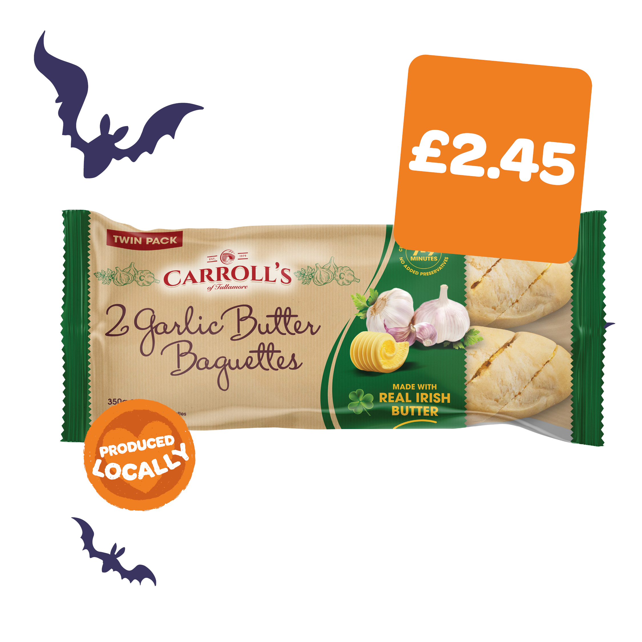 Carrolls Garlic Baguette Twin Pack