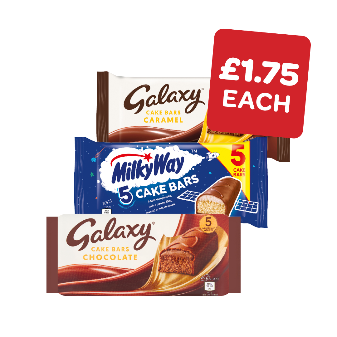 Galaxy / Galaxy Caramel / Milky Way Cake Bars