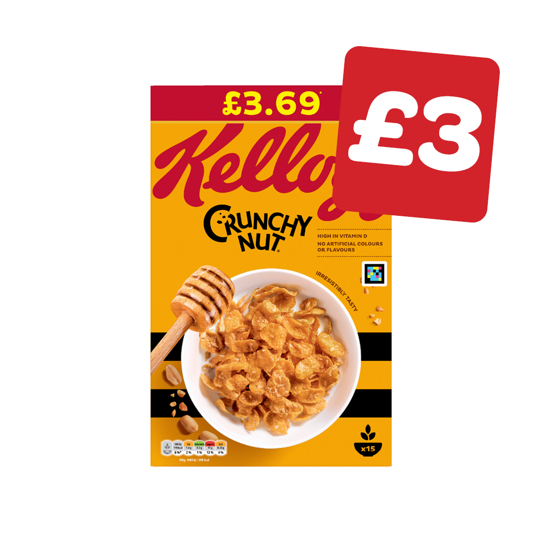 Kellogg's Crunchy Nut Cornflakes Price Marked Pack
