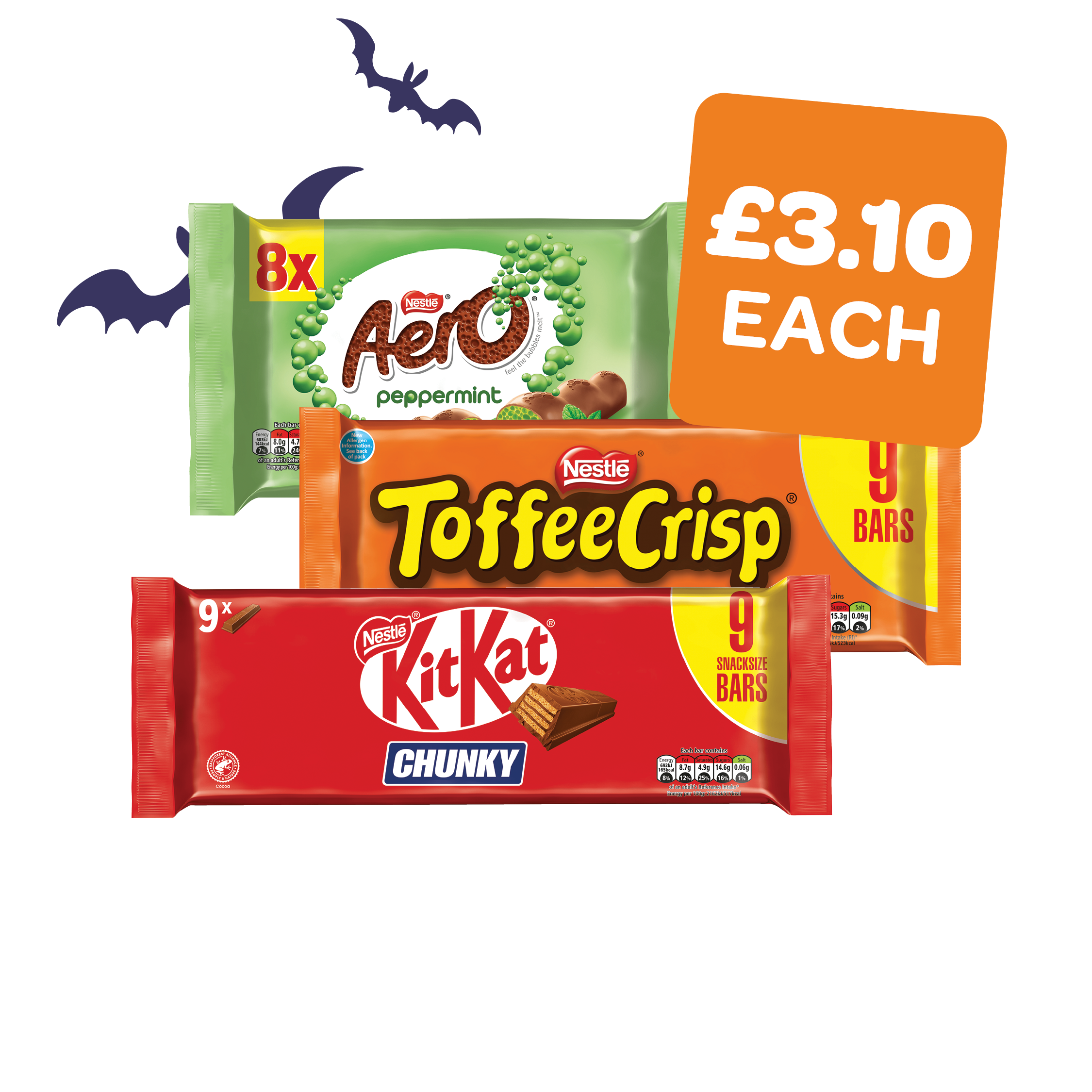 Kit Kat 4 Finger / Chunky / Aero  Peppermint / Toffee Crisp