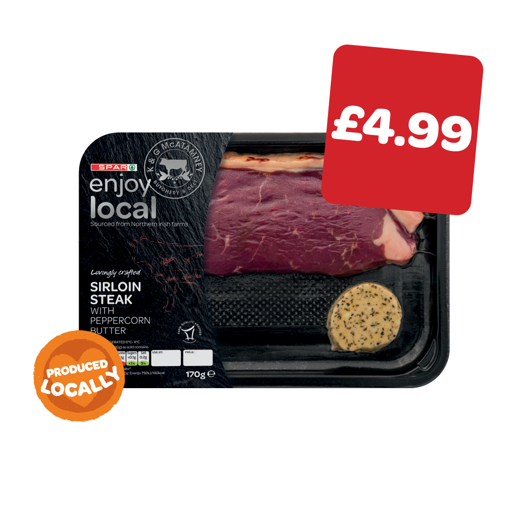 enjoy local Sirloin Steak & Peppercorn Butter