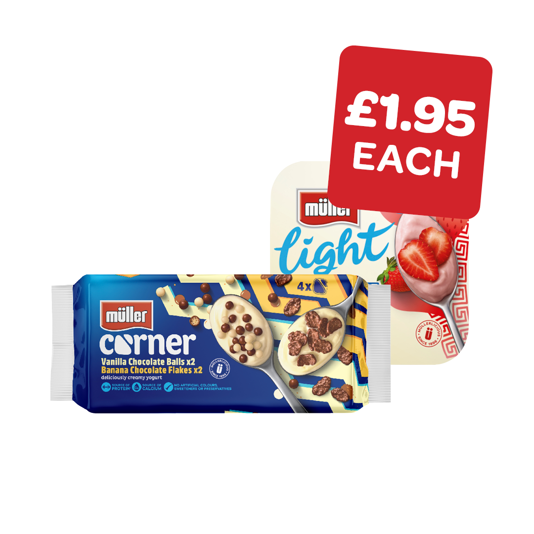 Muller Light / Muller Corner 4 Pack Range 115/124/136g