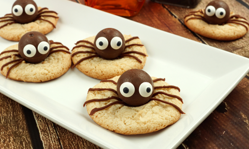 Peanut Butter Oat Spider Cookies