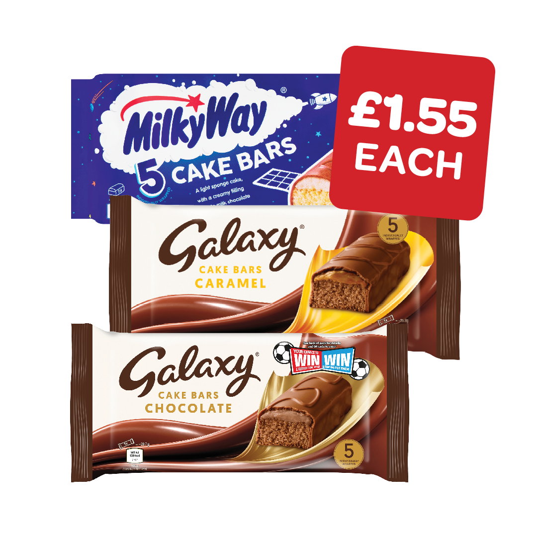 Galaxy / Galaxy Caramel / Milky Way Cake Bars