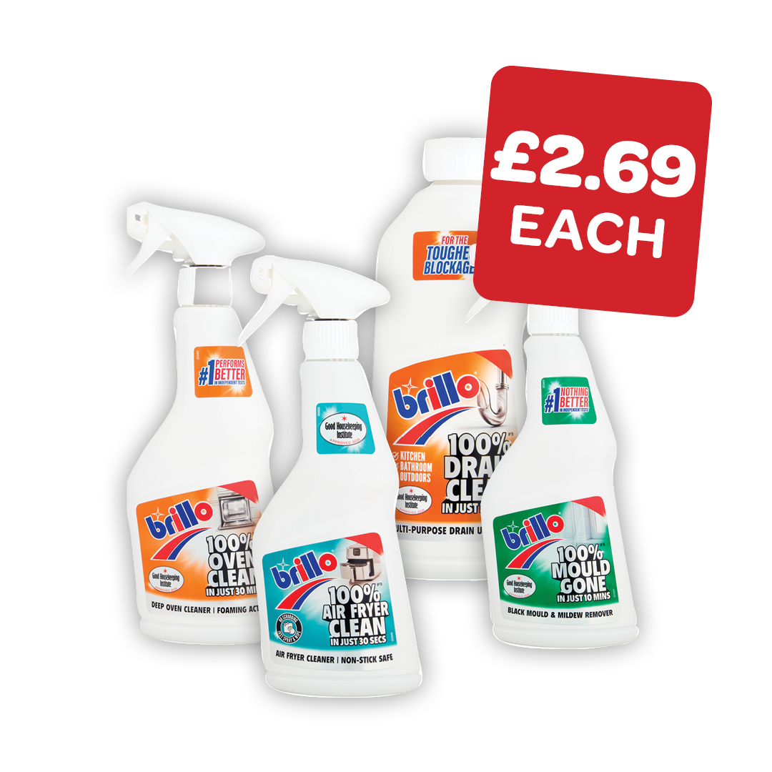 Brillo Airfryer / Mould & Mildew / Oven Cleaner / Drain Unblocker