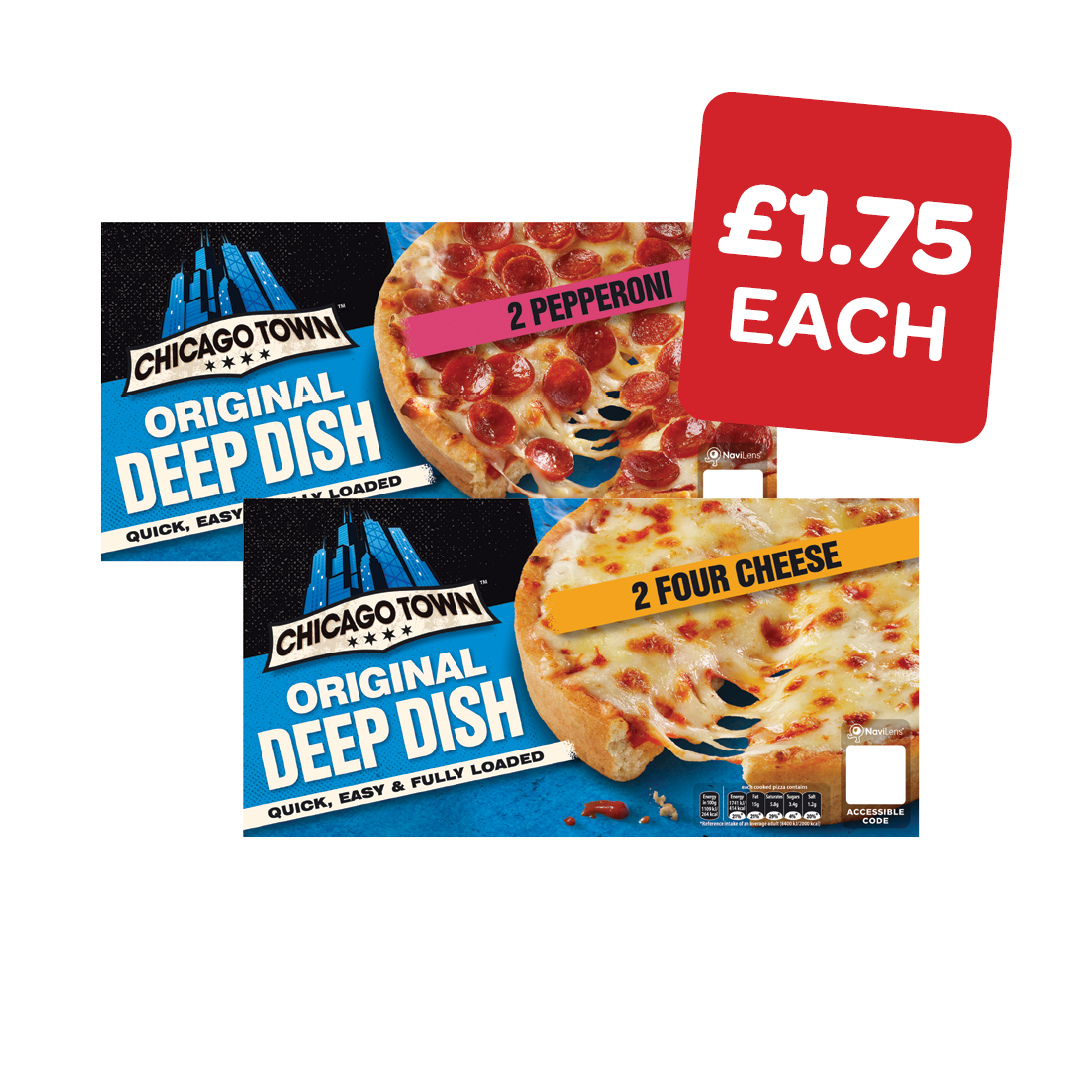 Chicago Town Deep Dish Pizza  Pepperoni / Four Cheese / Mega Meaty