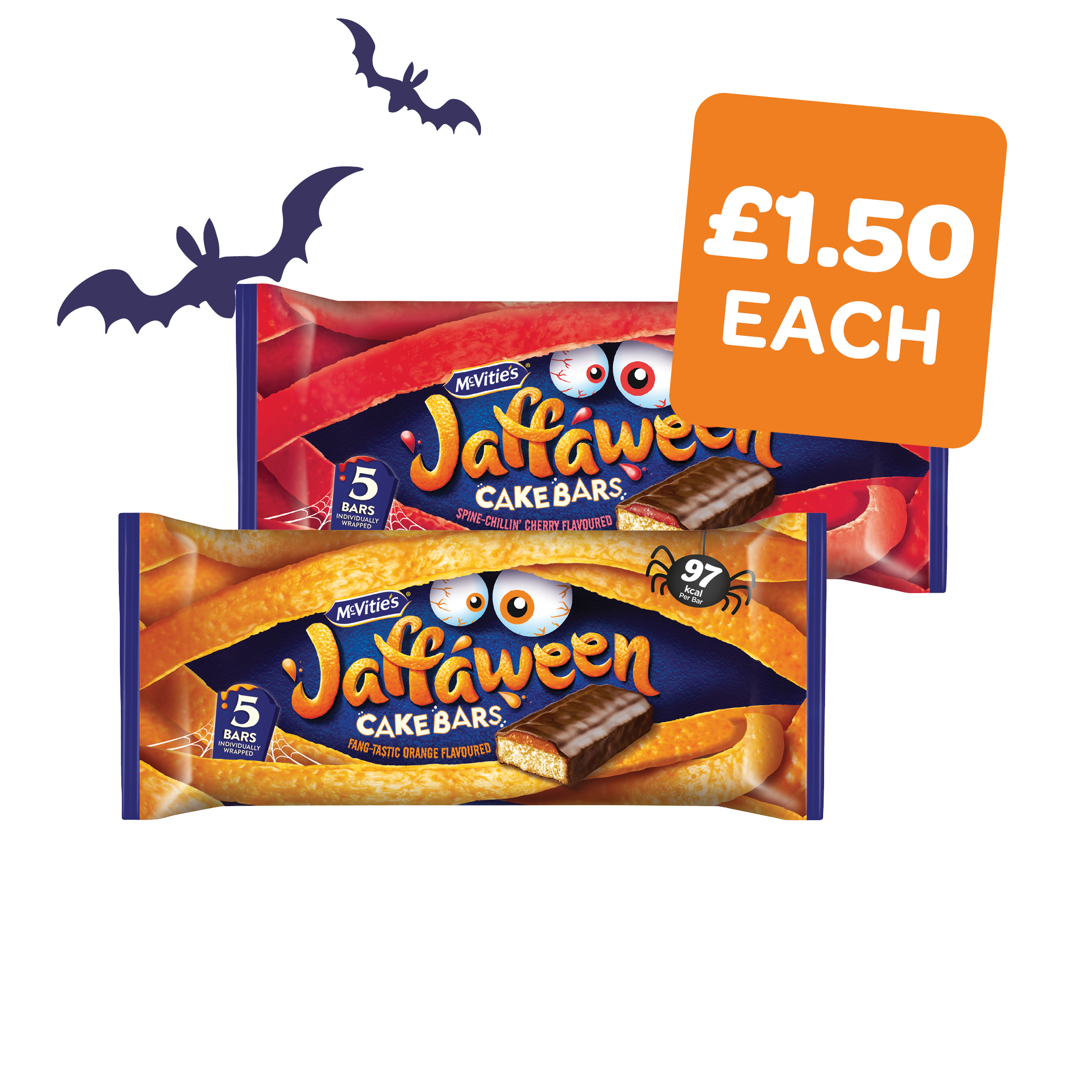 Jaffaween Orange / Cherry Cake Bars